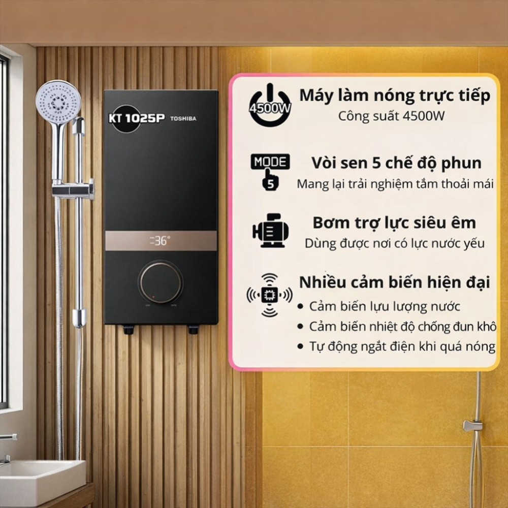 Máy nước nóng trực tiếp Toshiba TWH-45EMCPVN(K)-CB - Hàng chính hãng