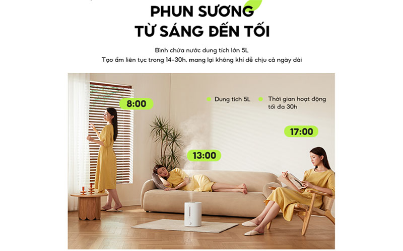 Dung tích bình chứa nước của Máy tạo độ ẩm Bear SB-TA50M