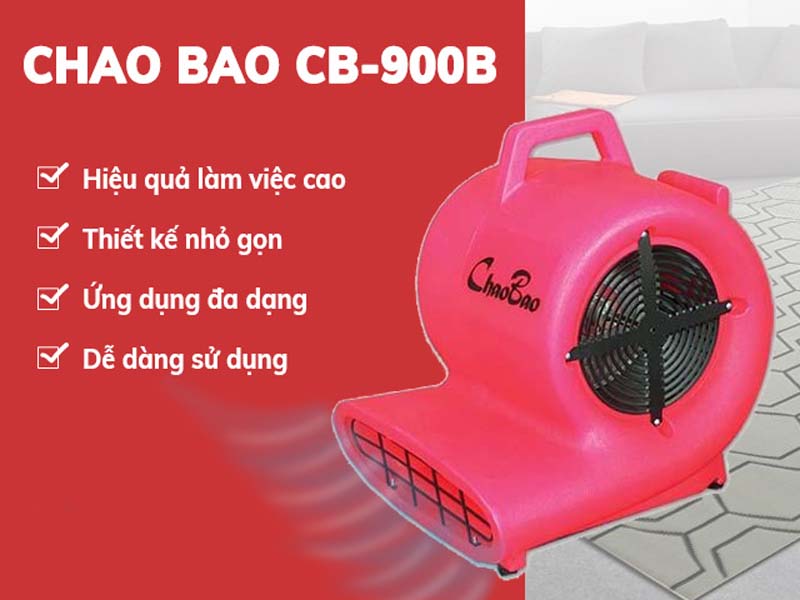 Công suất 1000W, cho lưu lượng gió là 110-160m³/phút, sấy khô nhanh chóng