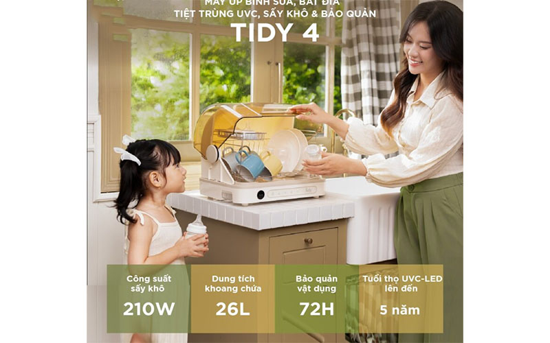 Máy tiệt trùng đa năng Tidy 4  Fatzbaby FB4626ZH