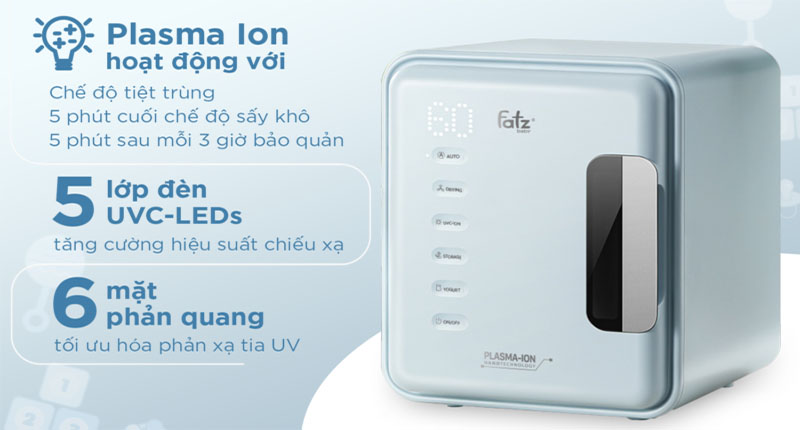 Công nghệ Plasma của Máy tiệt trùng sấy khô khử mùi PLASMAX 6 Fatzbaby FB4822FK