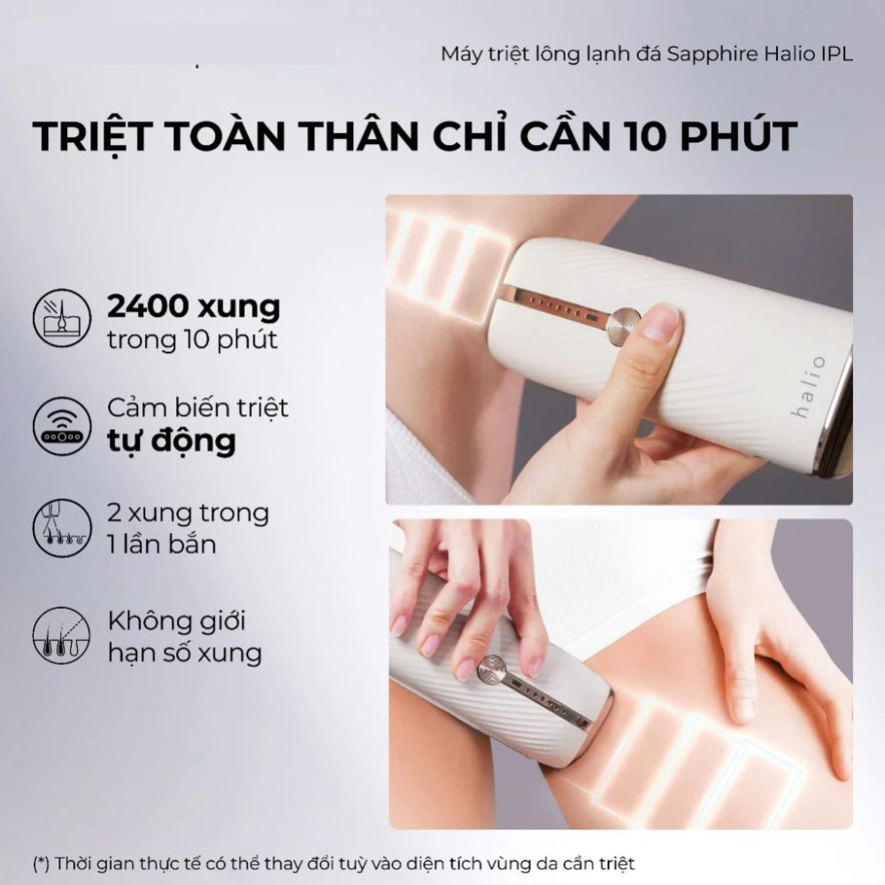 Máy triệt lông lạnh Sapphire Halio InfinityGlow Advanced IPL Sapphire Cooling Hair Removal Device - Hàng chính hãng