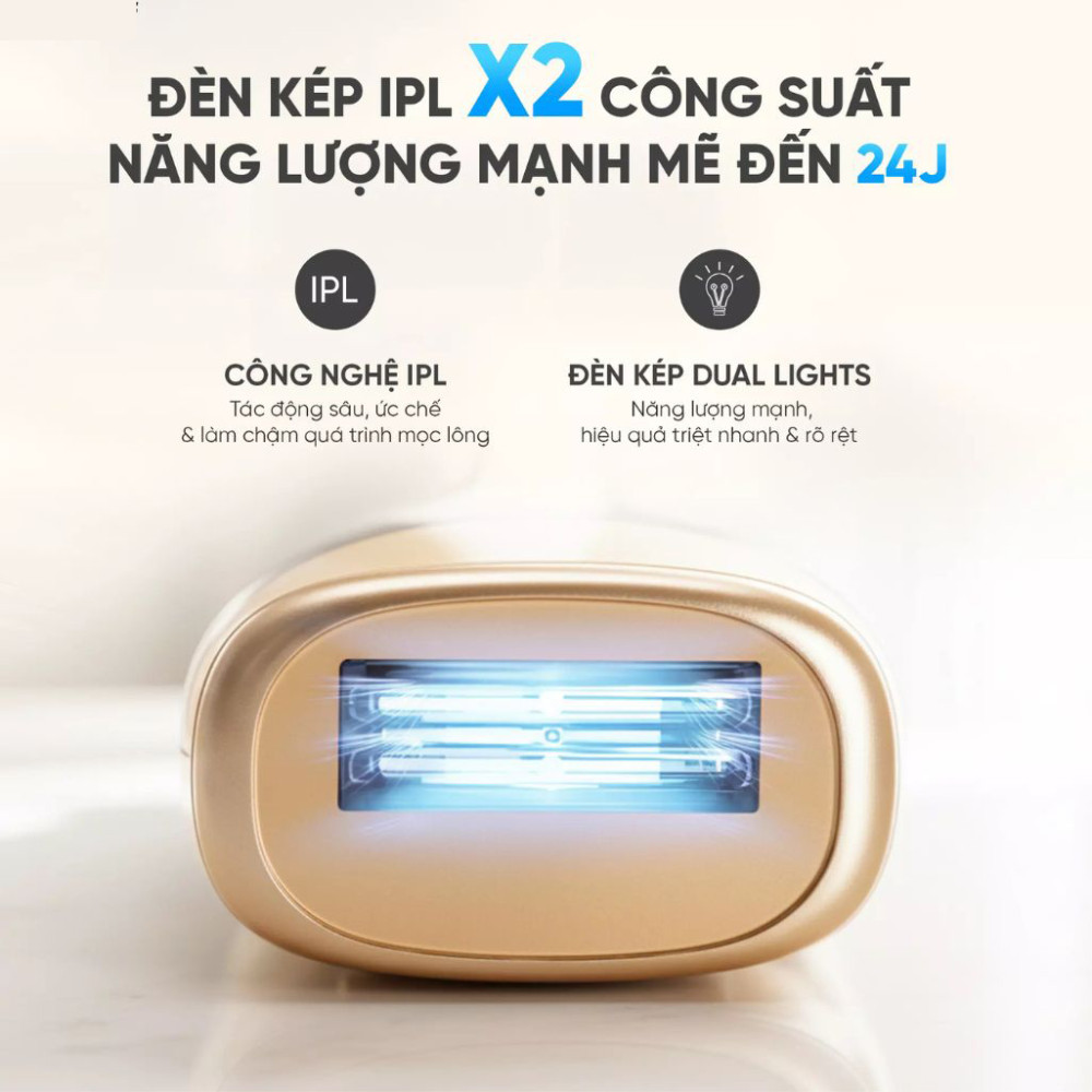 Máy triệt lông lạnh Sapphire Halio InfinityGlow Advanced IPL Sapphire Cooling Hair Removal Device - Hàng chính hãng