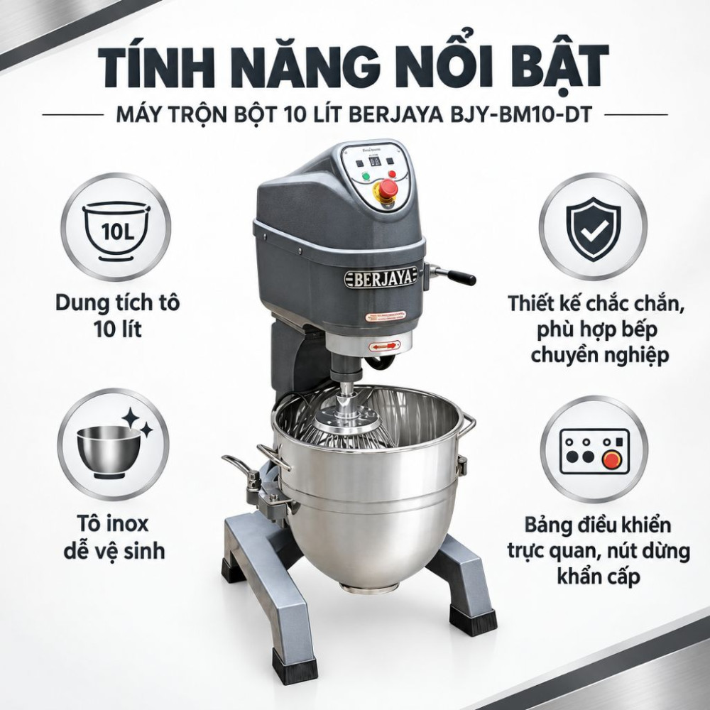 Máy trộn bột Berjaya BJY-BM10-DT - Hàng chính hãng