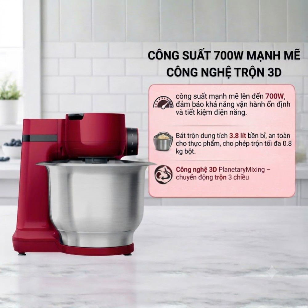 Máy trộn bột đa năng Bosch MUMS2ER01 - Hàng chính hãng
