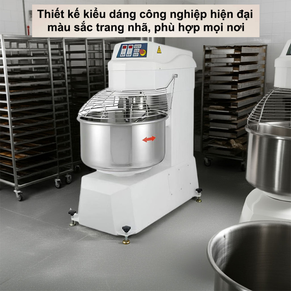 Máy trộn bột xoắn ốc công nghiệp Vigevr BND-75KG được thiết kế mạnh mẽ, hiện đai