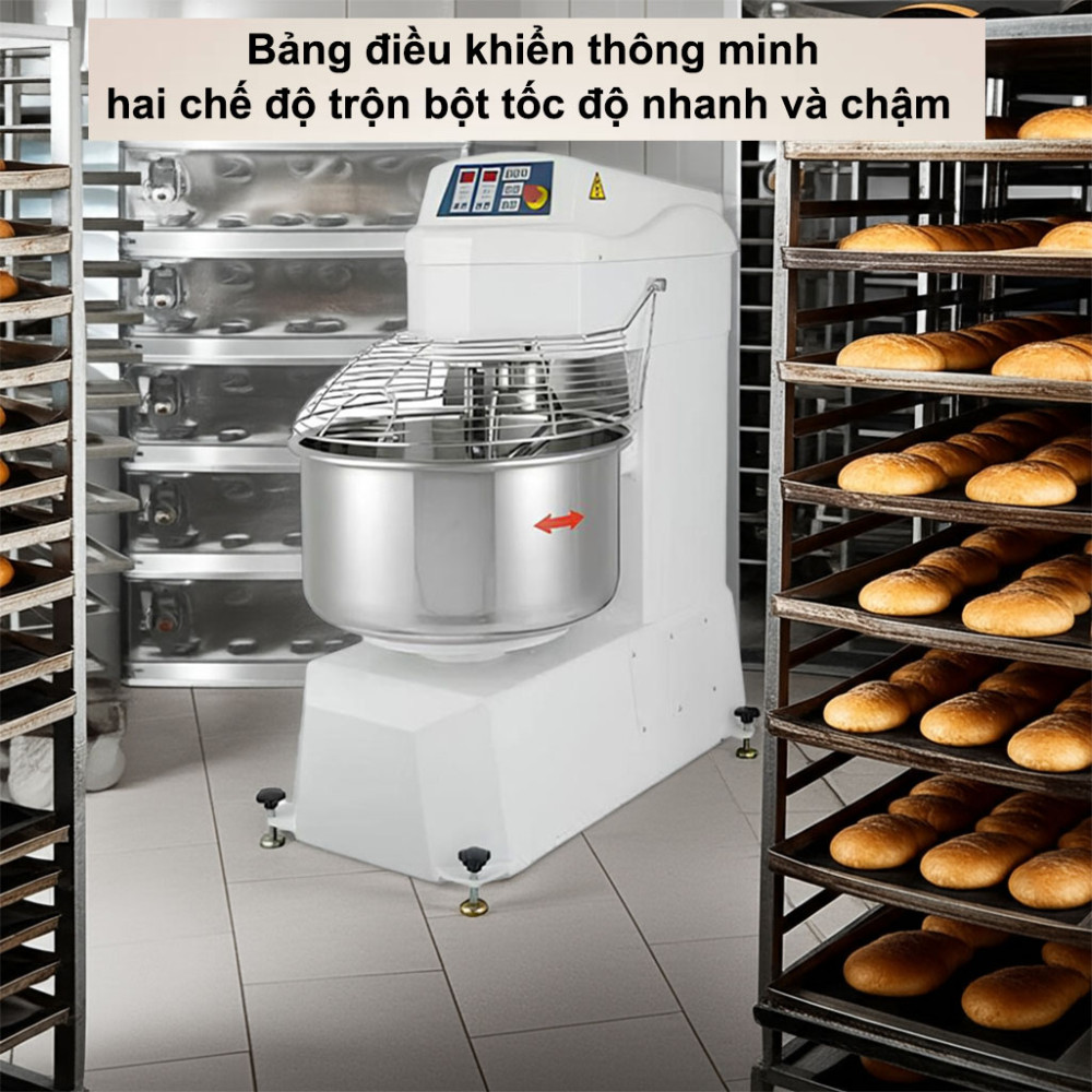 Máy trộn bột xoắn ốc công nghiệp Vigevr BND-75KG có bảng điều khiển thông minh dễ sủ dụng