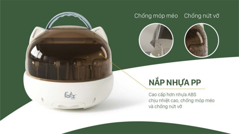 Chất liệu của Máy úp bình sữa tiệt trùng, sấy khô và bảo quản Tidy 1 Fatzbaby FB4268WM