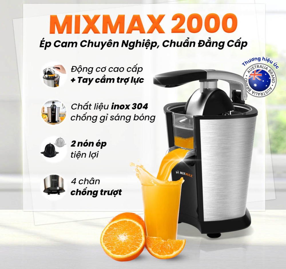 Máy ép cam này thiết kế thông minh, tiện lợi cho người dùng