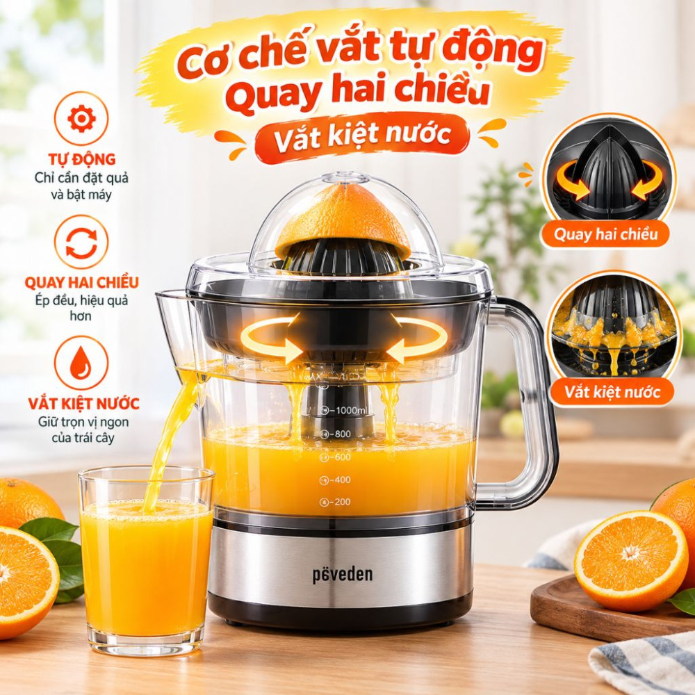 Máy vắt cam Paveden PCJ-2570S - Hàng chính hãng