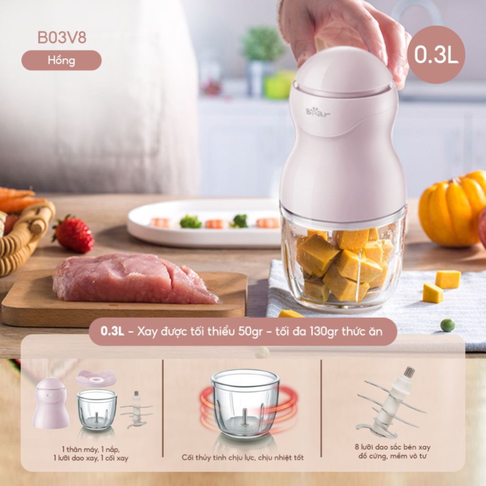 Máy xay ăn dặm Bear 0.3L GR-B03V8  - Hàng chính hãng