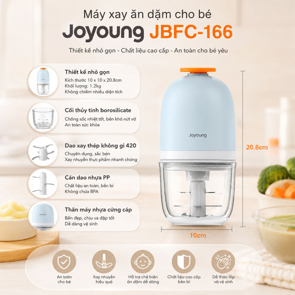 Máy xay ăn dặm cho bé Joyoung JBFC-166 - Hàng chính hãng