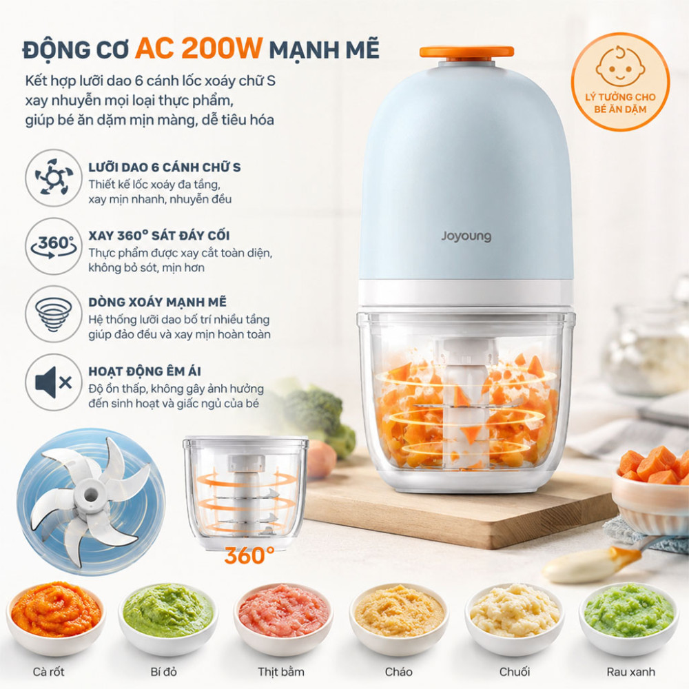 Máy xay ăn dặm cho bé Joyoung JBFC-166 - Hàng chính hãng