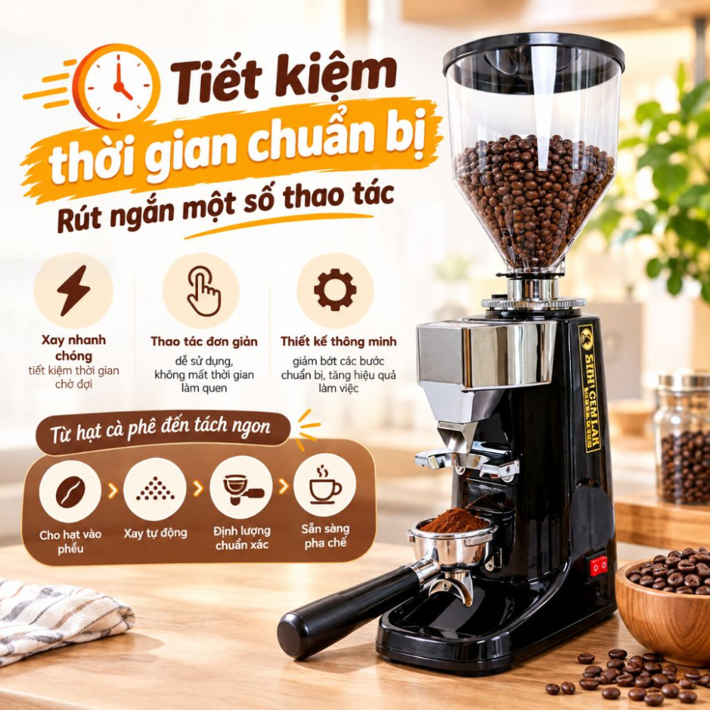 Máy xay cà phê Gemilai CRM 021 - Hàng chính hãng