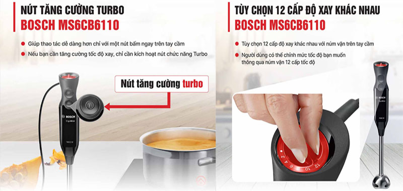 Điều khiển của Máy xay cầm tay Bosch MS6CB6110