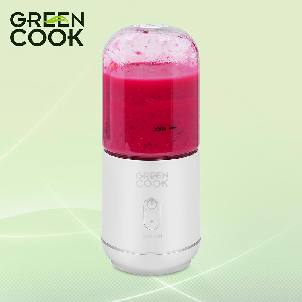 Máy xay sinh tố sạc pin cầm tay Green Cook GCJ01 với thiết kế nhỏ gọn