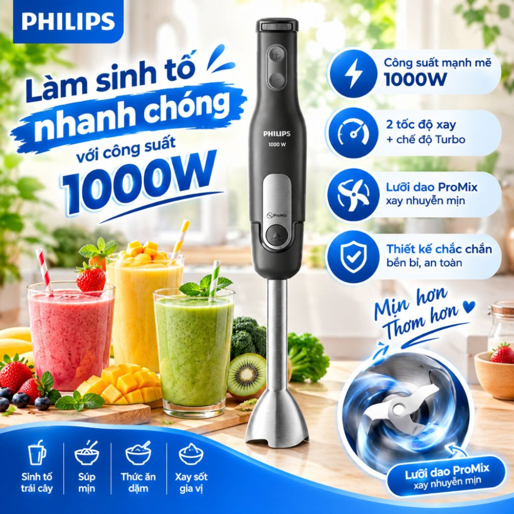 Máy xay cầm tay Philips HR2560/00 - Hàng chính hãng