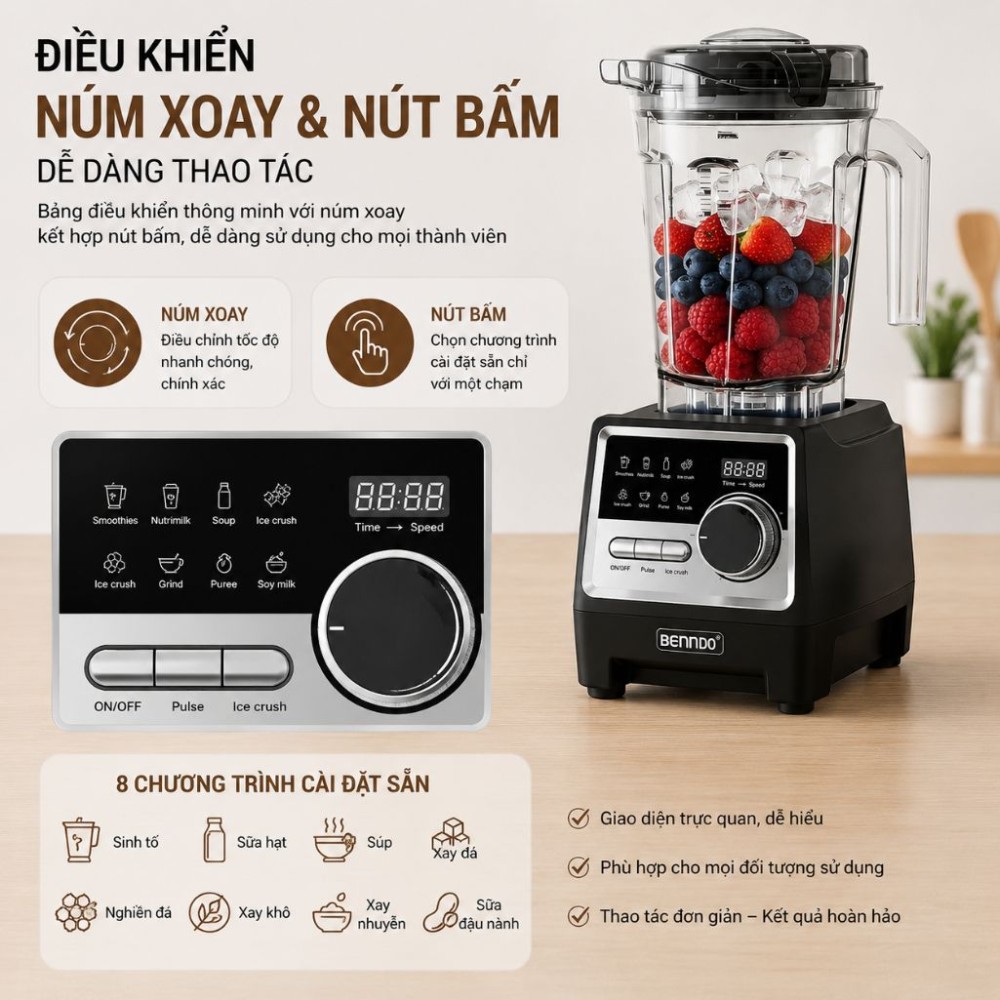 Máy xay công nghiệp Bennix BN-229BL - Hàng chính hãng