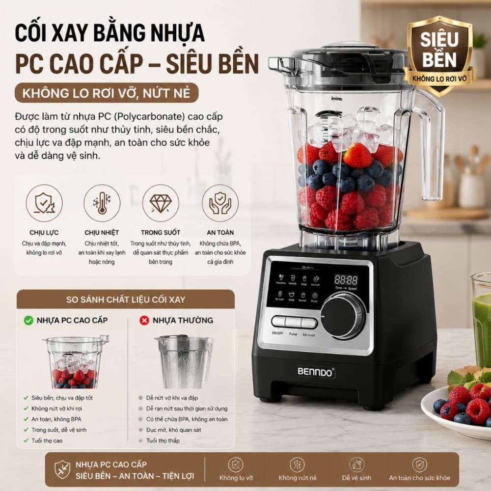 Máy xay công nghiệp Bennix BN-229BL - Hàng chính hãng