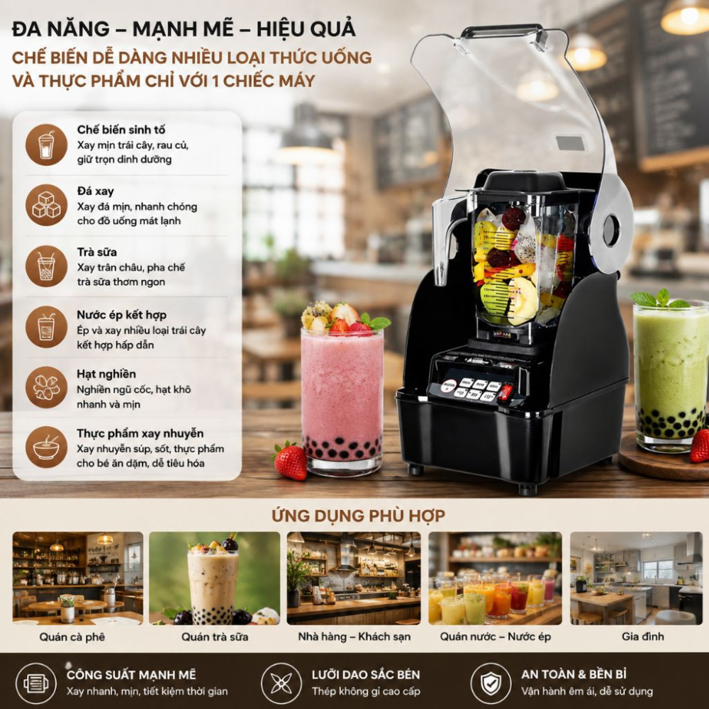 Máy xay công nghiệp JTC OmniBlend TM-800AQ - Hàng chính hãng