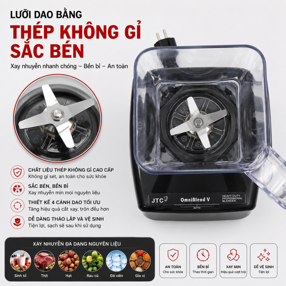 Máy xay công nghiệp JTC OmniBlend TM-800AQ - Hàng chính hãng