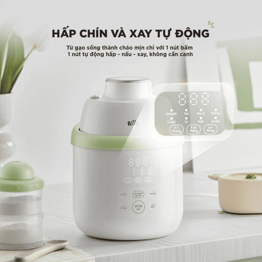 Máy xay nấu ăn dặm 0.35 lít Bear BFM-045KN - Hàng chính hãng