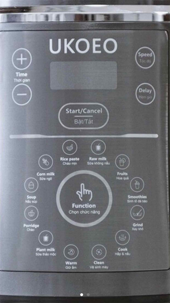 Bảng điêu khiển của máy xay nấu đa năng Ukoeo PR5 PLUS