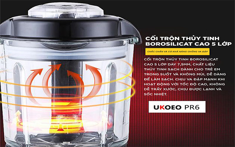 Thiết kế cối của Máy xay nấu đa năng Ukoeo PR6