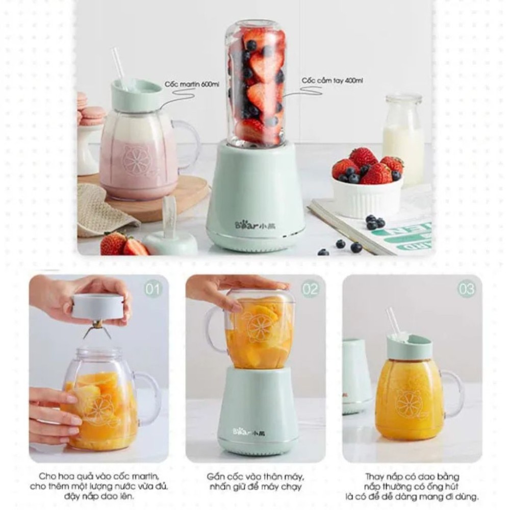 Máy xay sinh tố cầm tay Bear LLJ-D04A1 - Hàng chính hãng