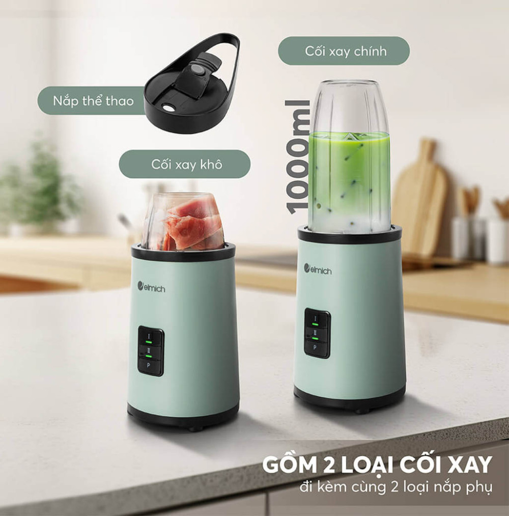 Có 2 cối xay lớn và nhỏ, linh hoạt trong việc sử dụng