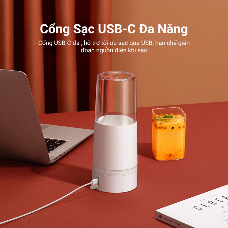 Máy sử dụng pin sạc và cổng USB-C đa năng tiện lơij