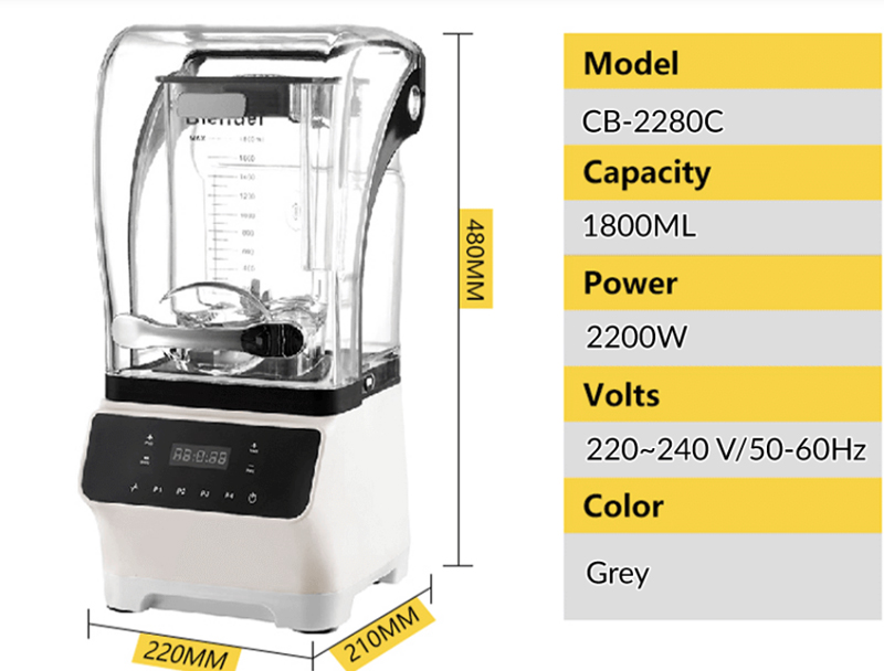 Thông số kỹ thuật của máy xay sinh tố công nghiệp Cobi CB-2280C