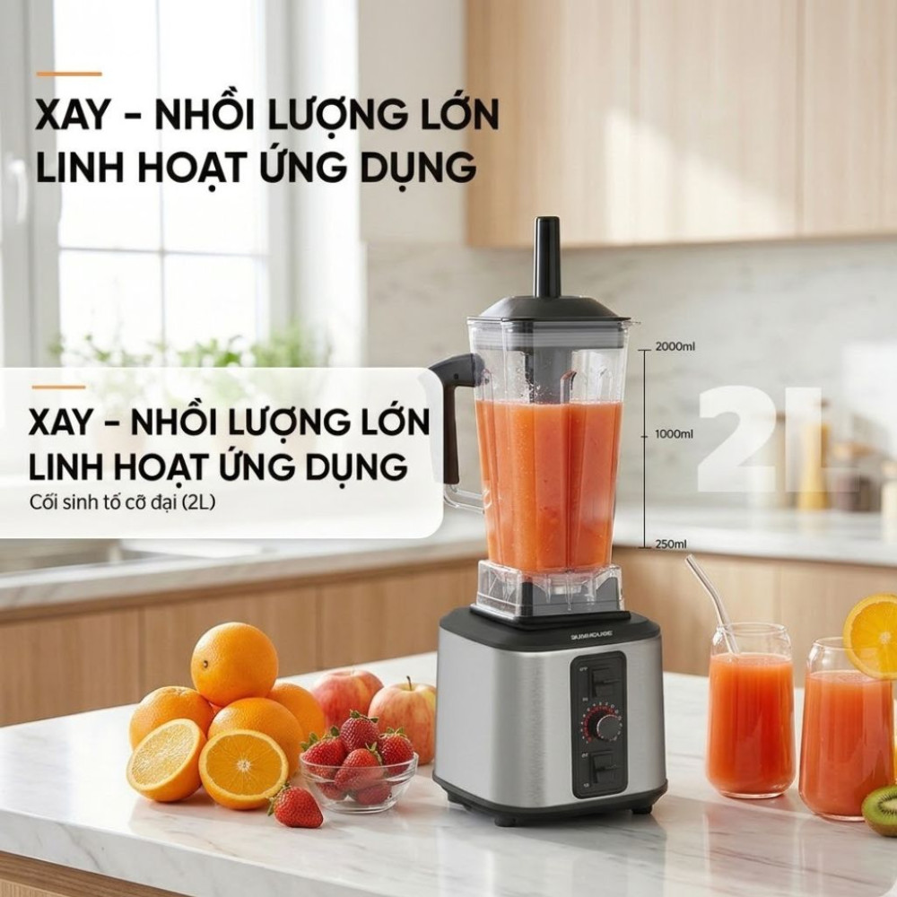 Máy xay sinh tố công nghiệp Sunhouse SHD5380 - Hàng chính hãng