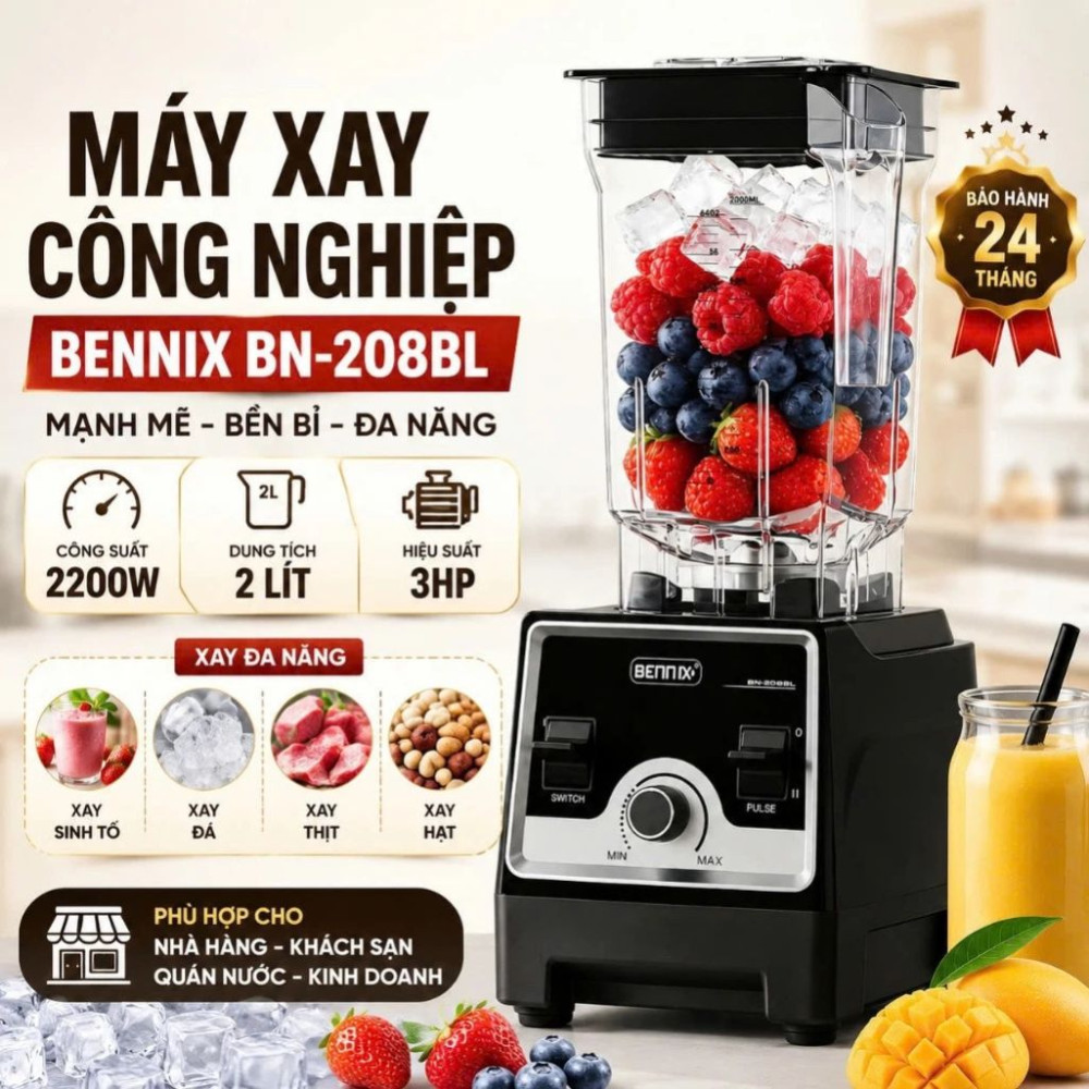 Máy xay công nghiệp Bennix BN-208BL - Hàng chính hãng