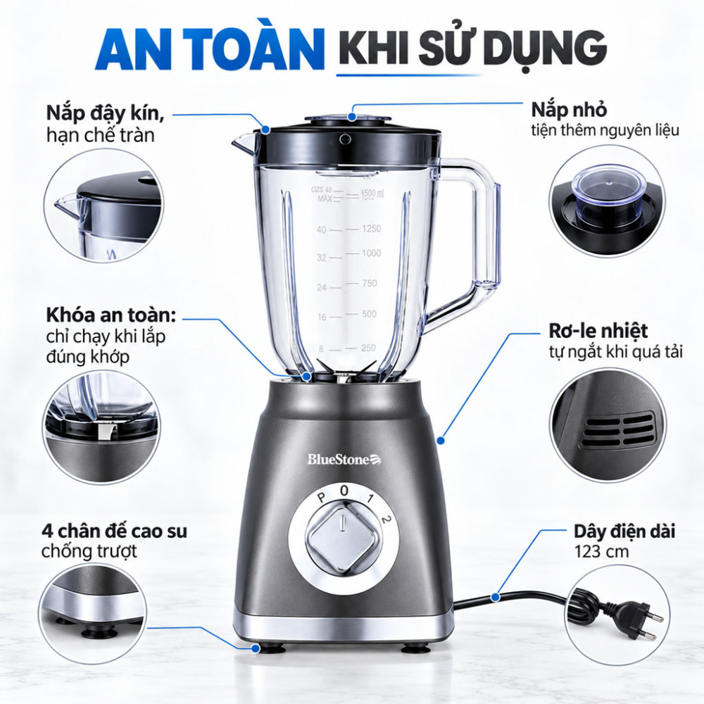 Máy xay sinh tố đa năng Bluestone BLB-5323 - Hàng chính hãng