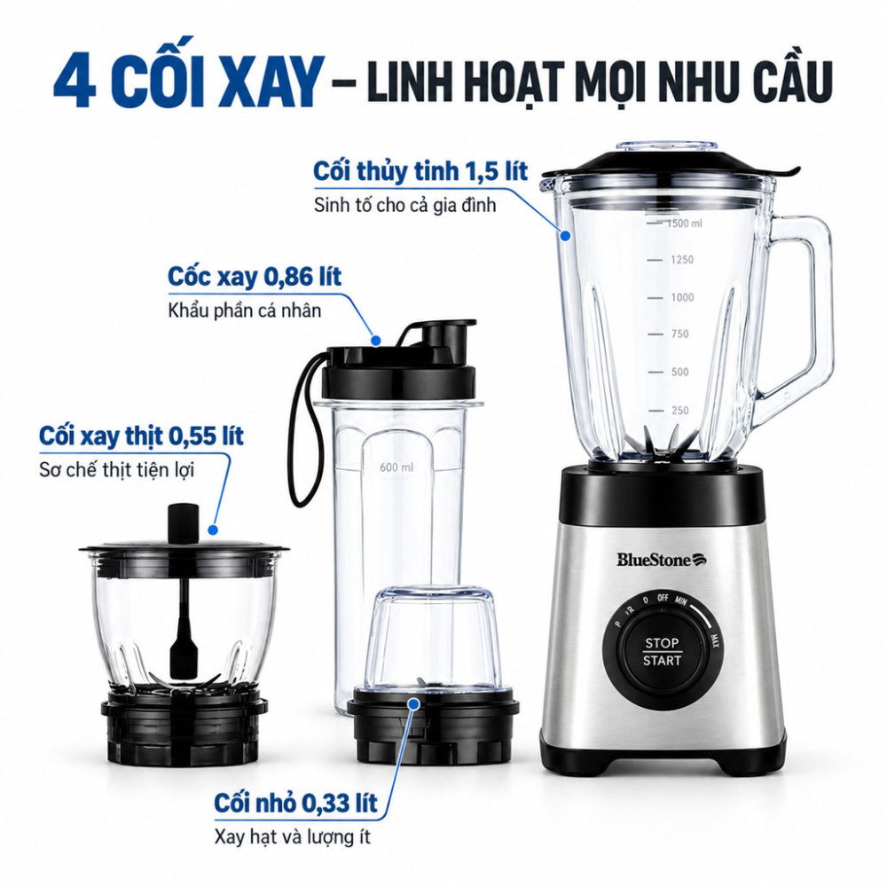 Máy xay sinh tố đa năng Bluestone BLB-5345 - Hàng chính hãng