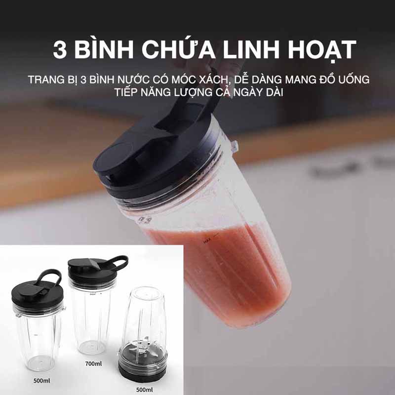 Có 3 bính chứa đáp ứng nhu cầu sử dụng của các thành viên