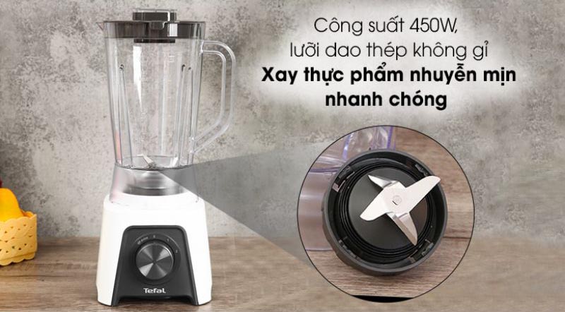 Công suất mạnh mẽ xay nguyên liệu nhanh, tiết kiệm điện năng