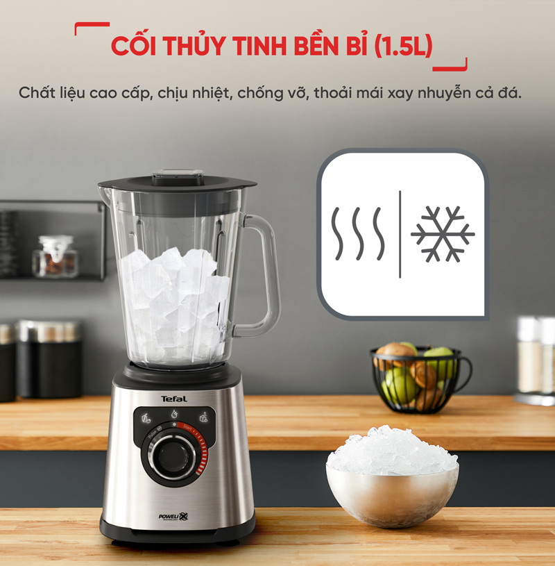 Cối xay bằng thủy tinh trong suốt dễ quan sát được thực phẩm bên trong