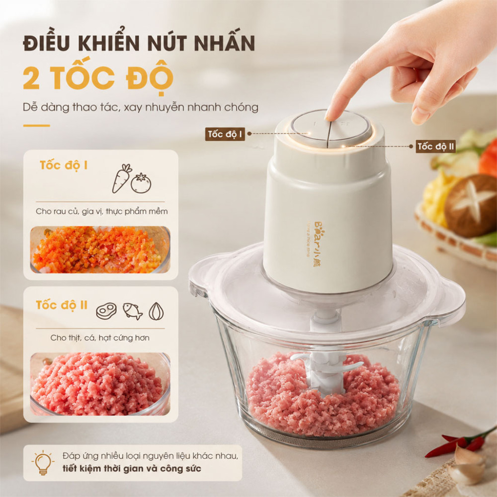 Máy xay thịt Bear 1.8L CH-5H03E33 - Hàng chính hãng