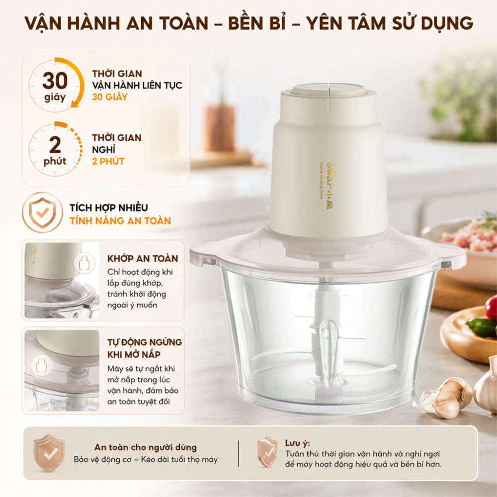Máy xay thịt Bear 1.8L CH-5H03E33 - Hàng chính hãng