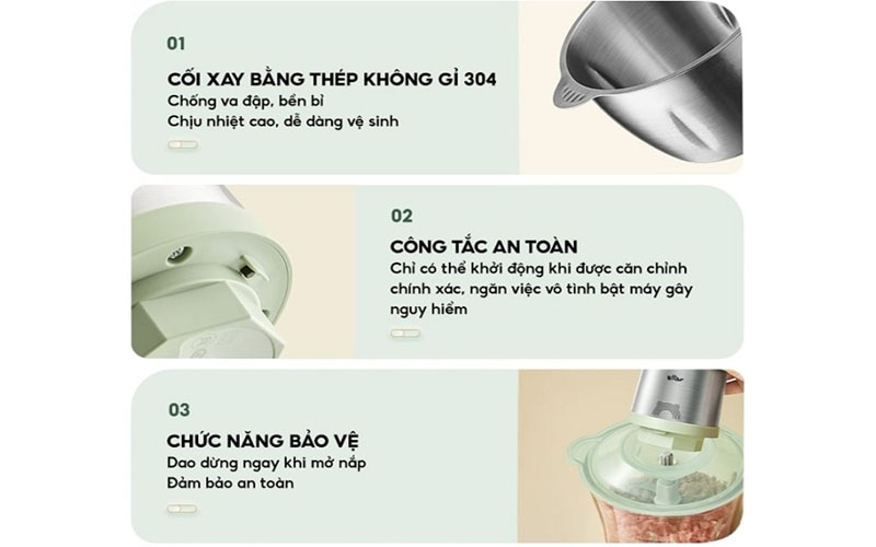Máy xay thịt Bear CH-4H03F - Hàng chính hãng