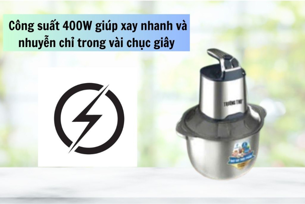 Công suất 400W giúp xay nhanh và nhuyễn chỉ trong vài chục giây