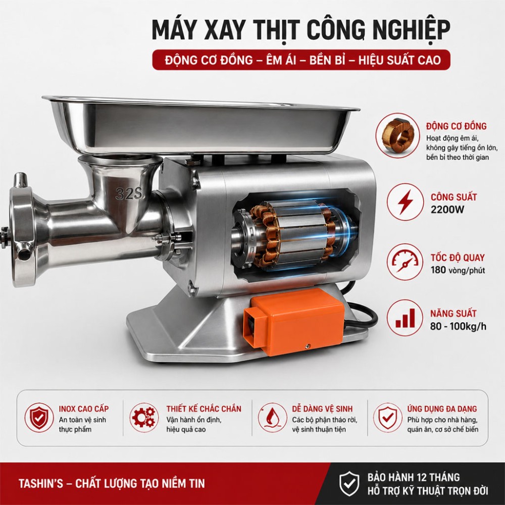 Máy xay thịt công nghiệp Tashin’s RY-32S - Hàng chính hãng