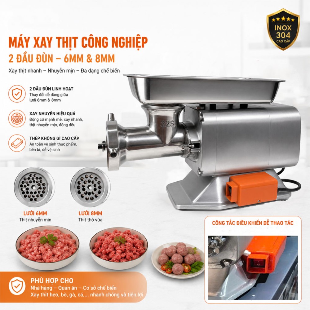 Máy xay thịt công nghiệp Tashin’s RY-32S - Hàng chính hãng