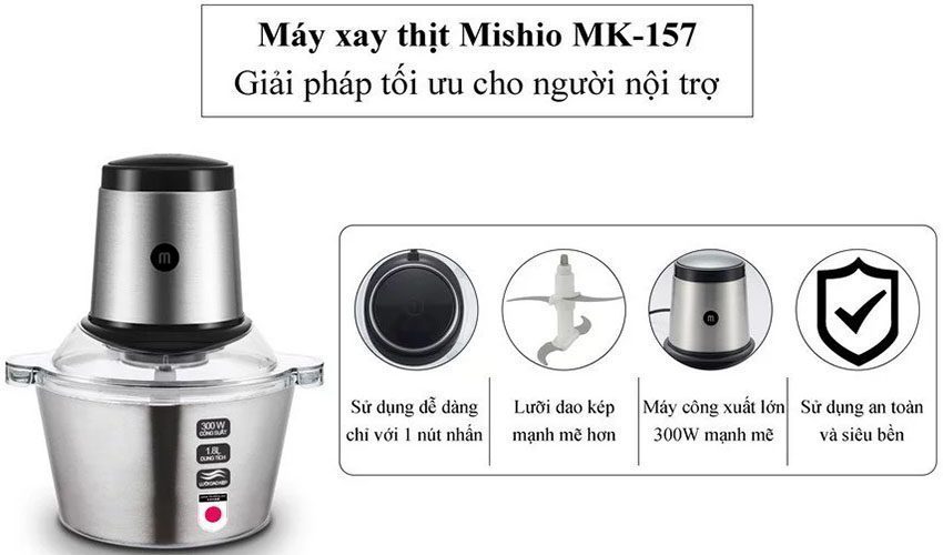 Cấu tạo của Máy xay thịt đa năng Mishio MK-157