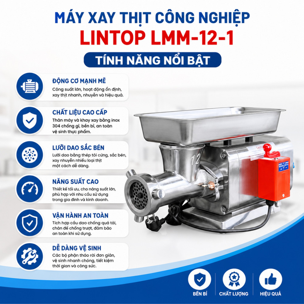 Máy xay thịt công nghiệp Lintop LMM-12-1 - Hàng chính hãng
