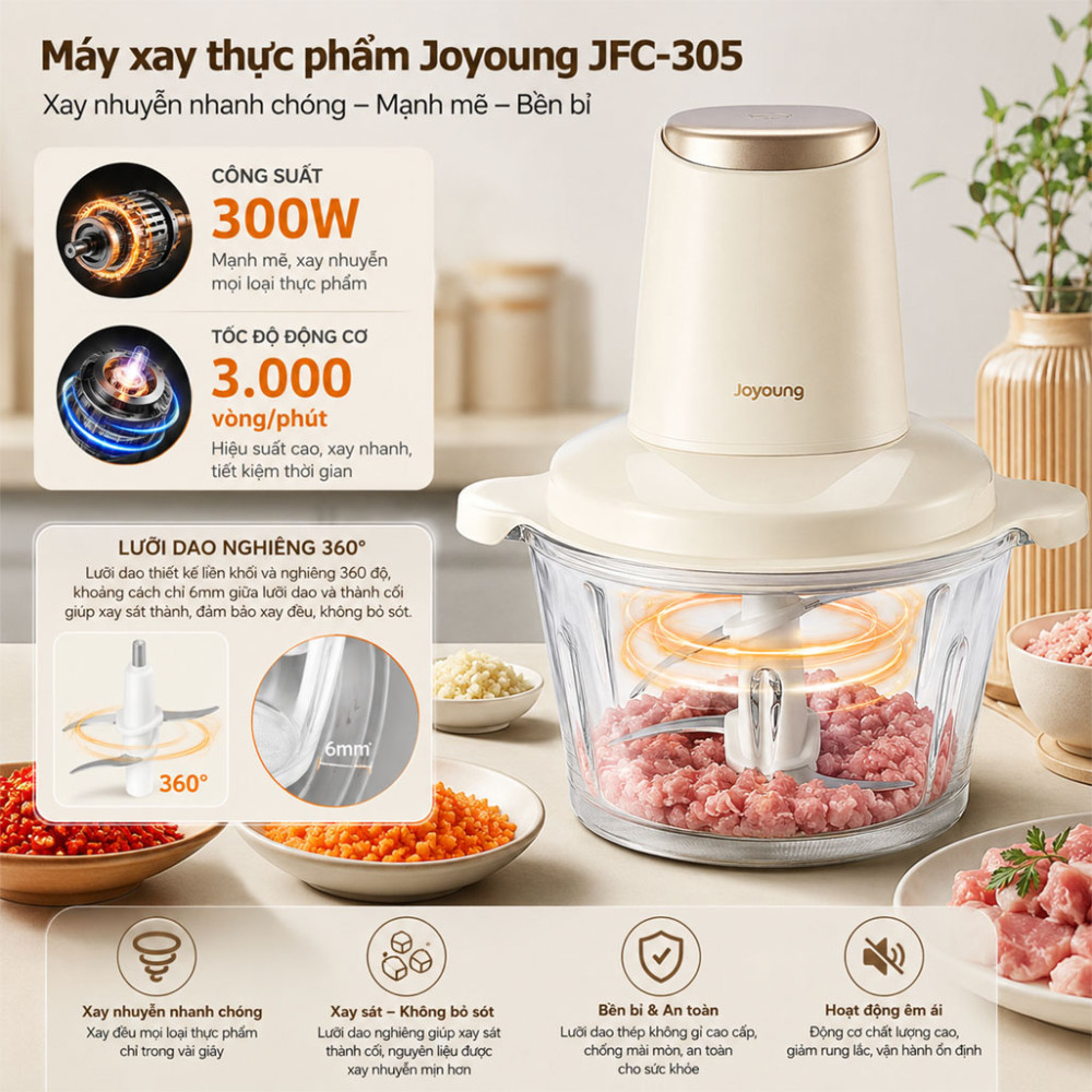 Máy xay thực phẩm Joyoung JFC-305 - Hàng chính hãng