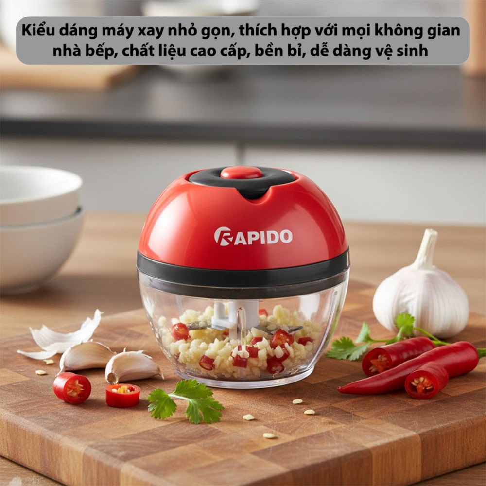 Máy xay tỏi ớt mini đa năng Rapido RC-3B - Hàng chính hãng