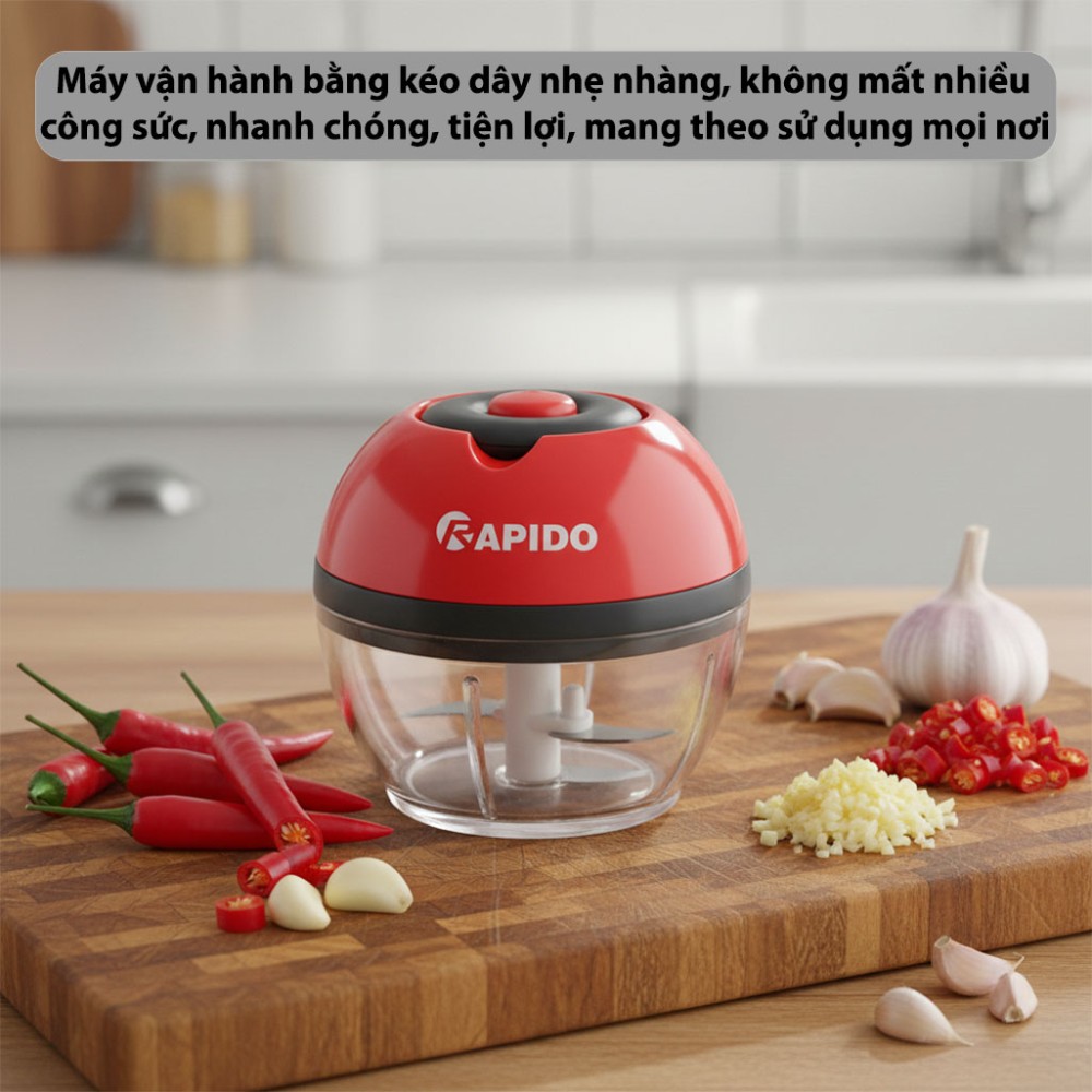 Máy xay tỏi ớt mini đa năng Rapido RC-3B - Hàng chính hãng